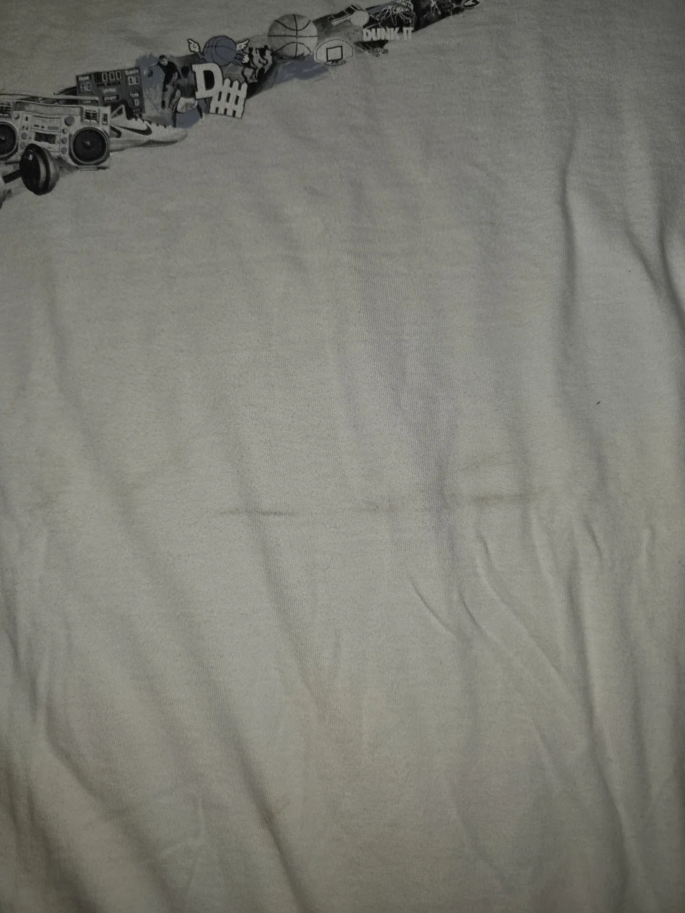 Nike Swoosh Dunk Mens Shirt XL White Short Sleeve Y2K Basketball Stereo Hip Hop